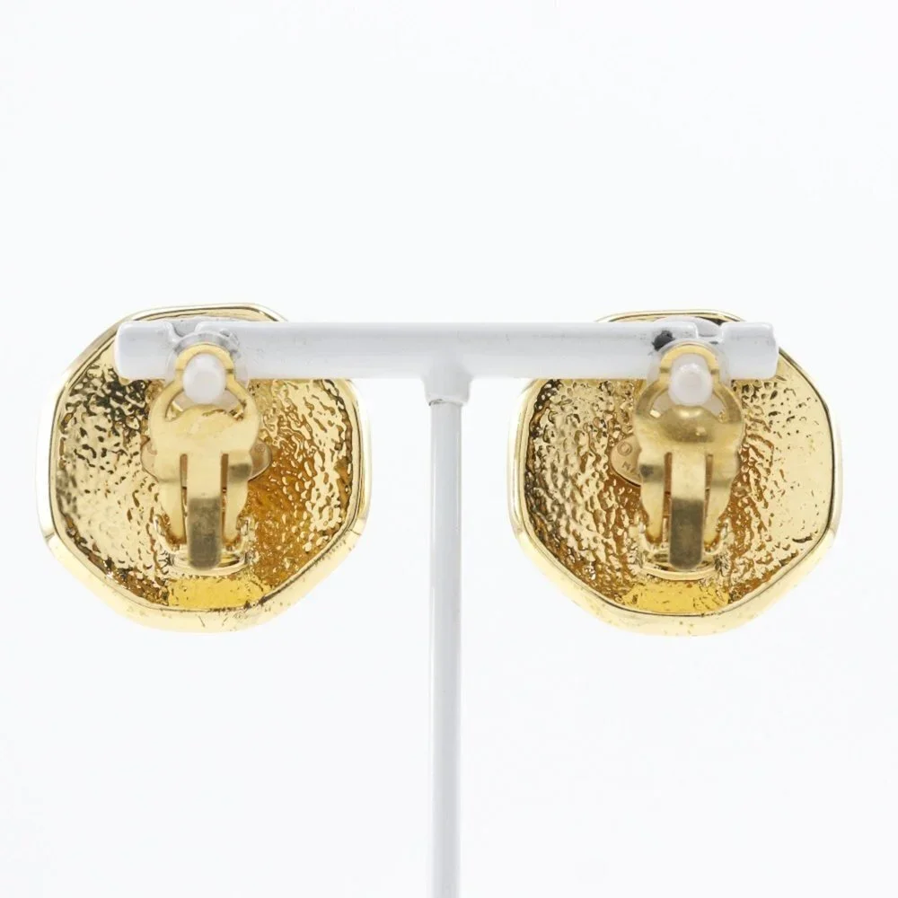 CHANEL Gold Logo Earrings